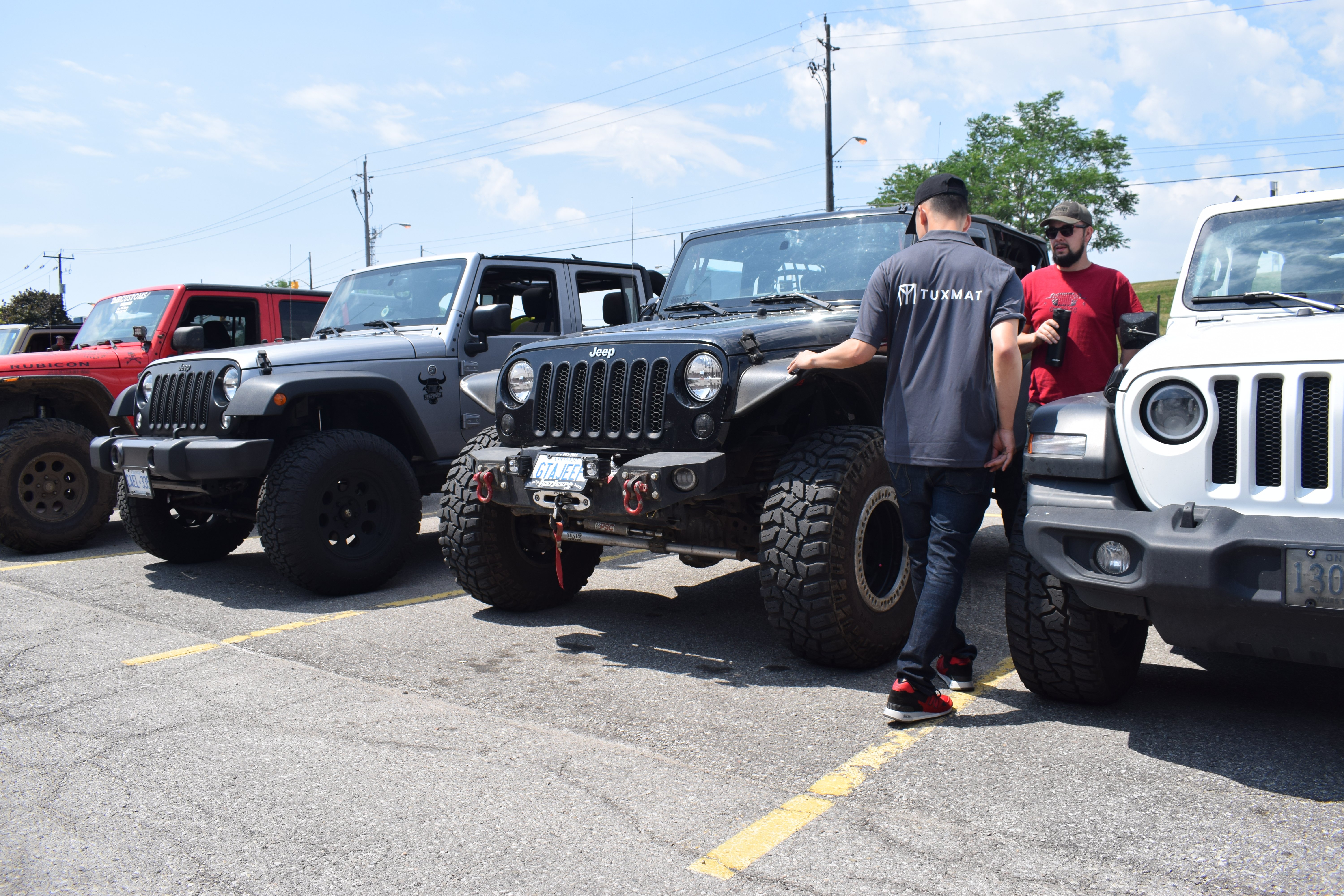 Jeeps in a parking lot